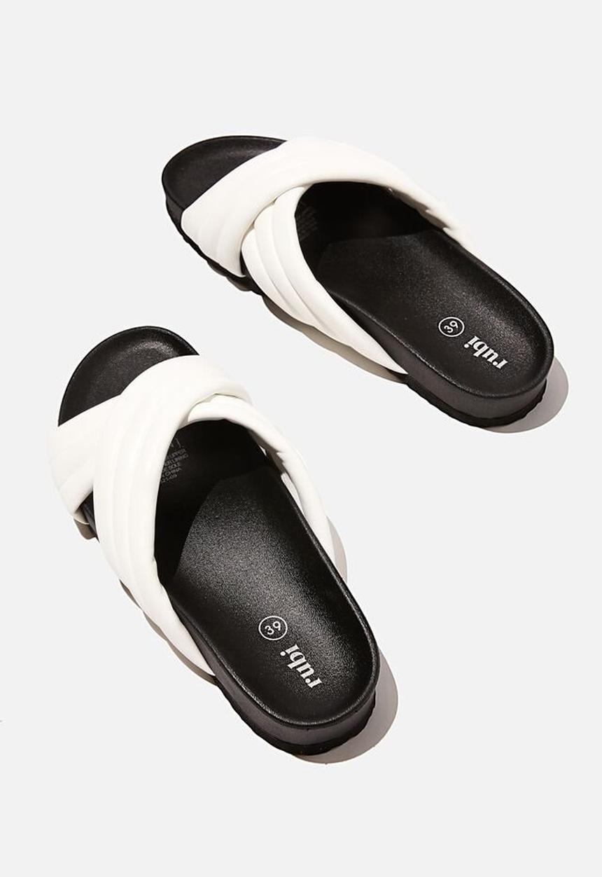 Cotton On - Cushy crossover slide - white pu