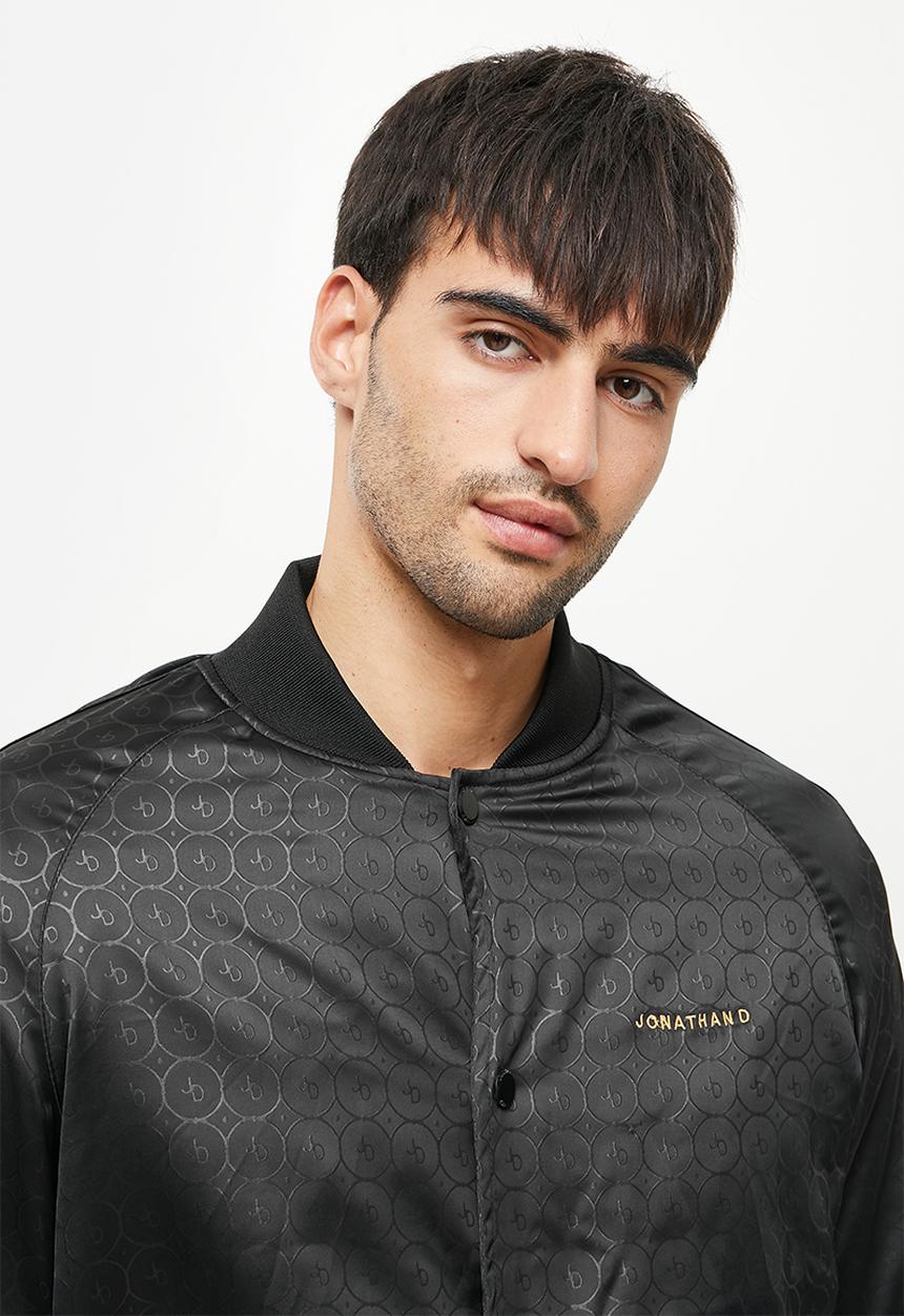 Jonathan D - Luca zip through baseball jacket - black