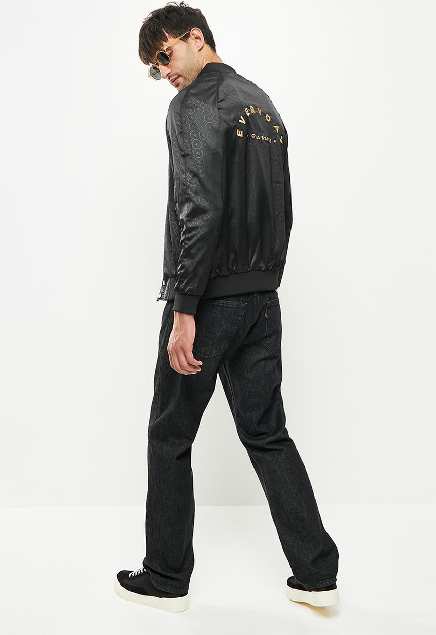 Jonathan D - Luca zip through baseball jacket - black