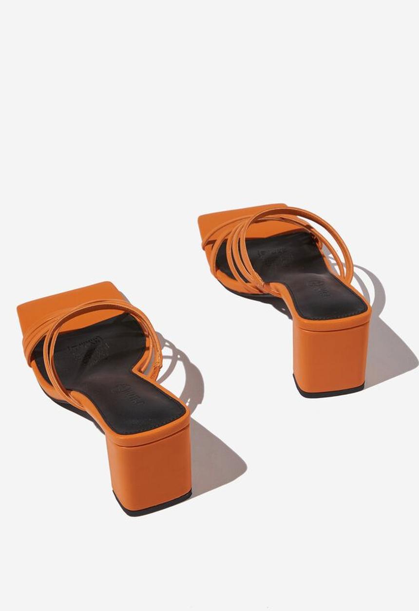 Cotton On - Elle strappy low block heel - orange pu