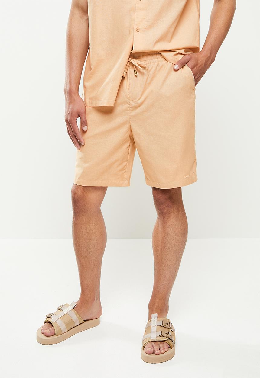 Jonathan D - Ricardo box fit linen shorts - stone
