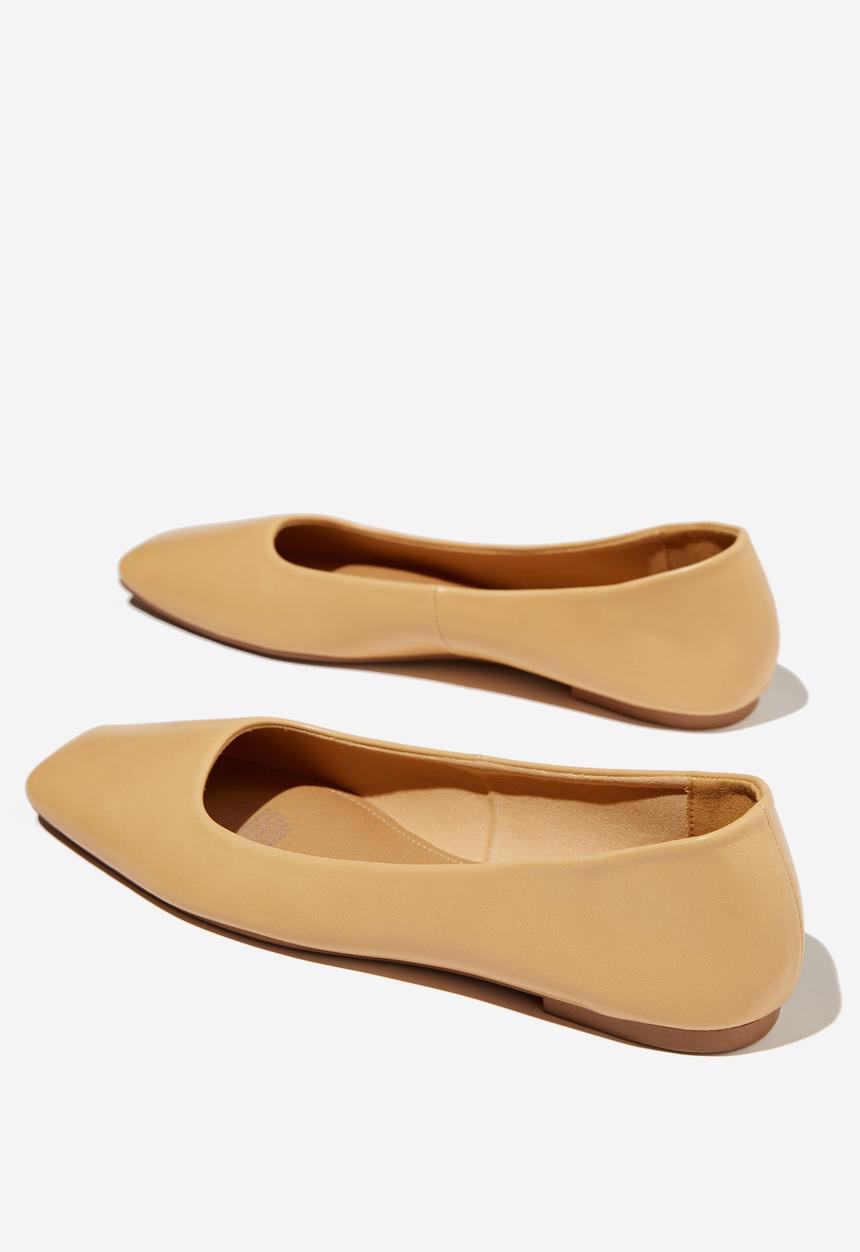 Cotton On - Square toe ballet - camel pu