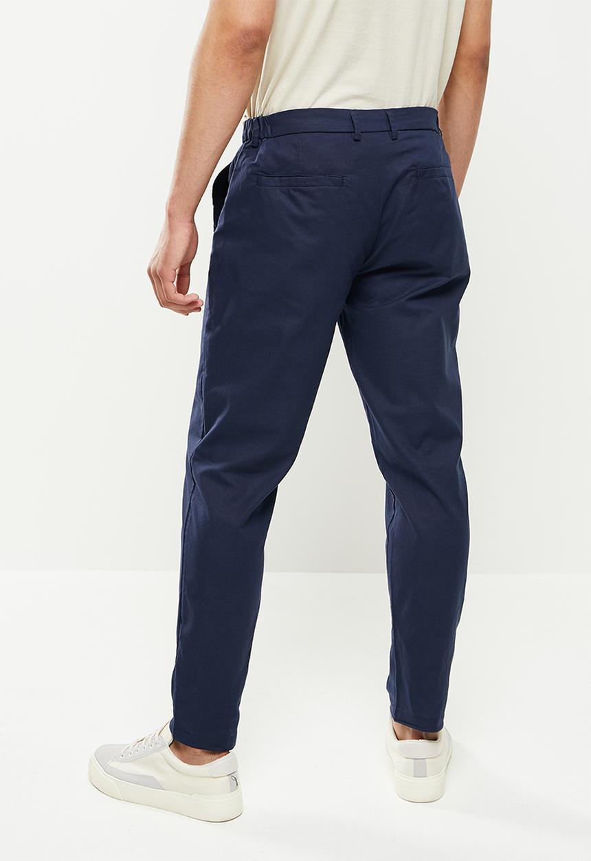 Jonathan D - Pablo relaxed fit linen trousers - navy