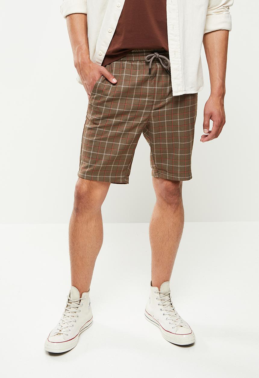 Only & Sons - Onslinus check shorts dt 1118 - brown