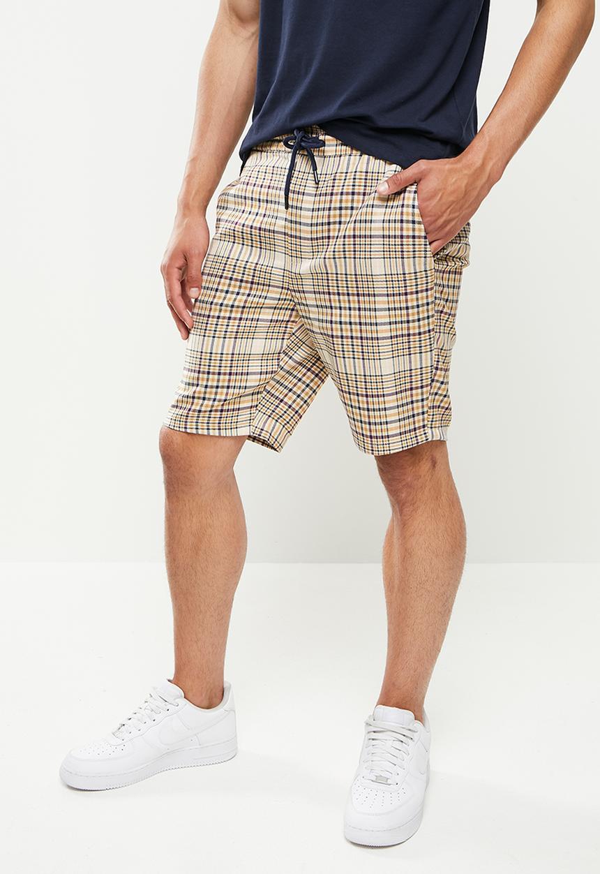 Only & Sons - Onslinus check shorts dt 1123 - ecru