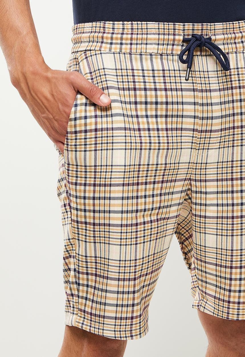 Only & Sons - Onslinus check shorts dt 1123 - ecru