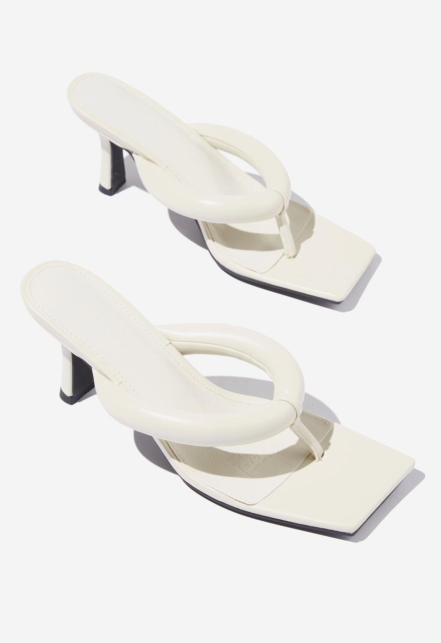 Cotton On - Luna padded flip flop  mule - ivory pu