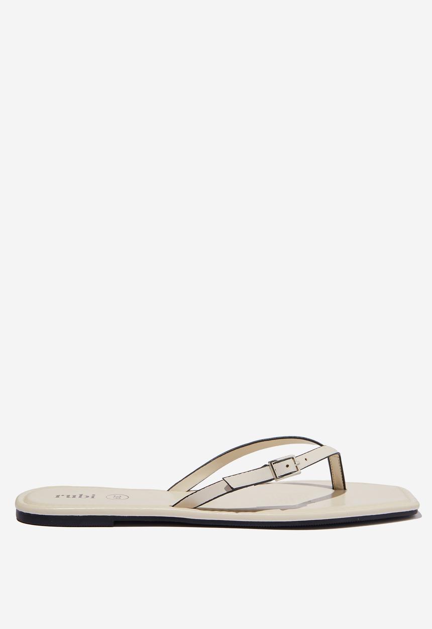Cotton On - Everyday rachel buckle flip flop - bone pu