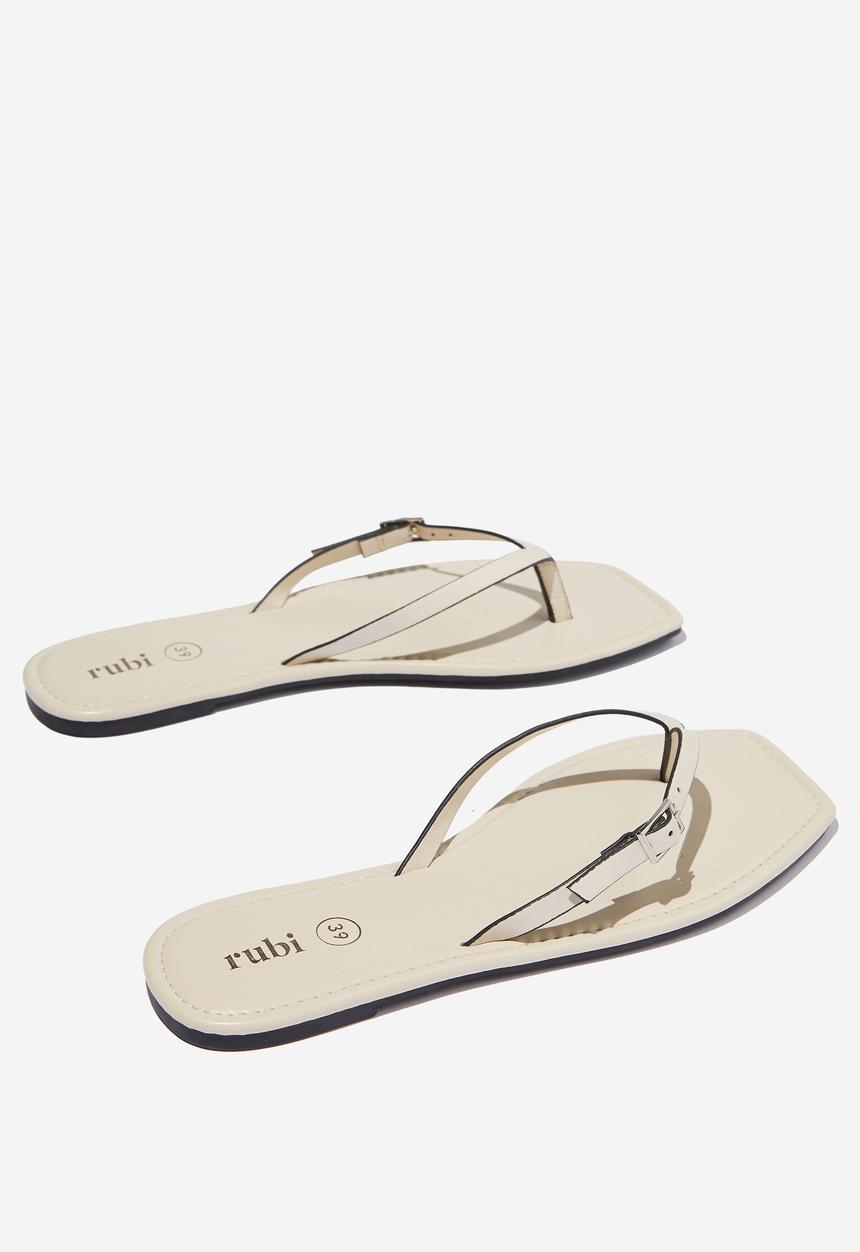 Cotton On - Everyday rachel buckle flip flop - bone pu