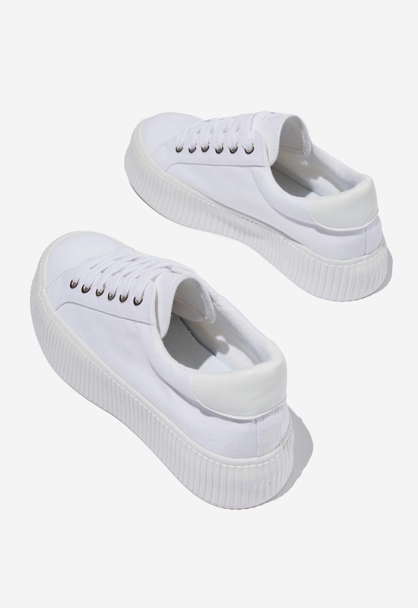 Cotton On - Whitney rib platform sneaker - white