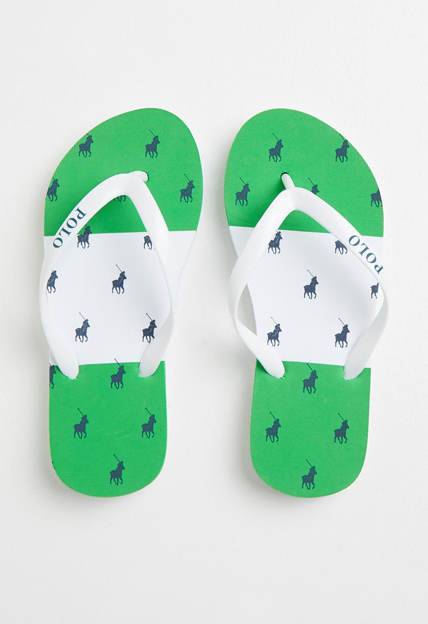 POLO - Girls claudette monogram flip flop - green
