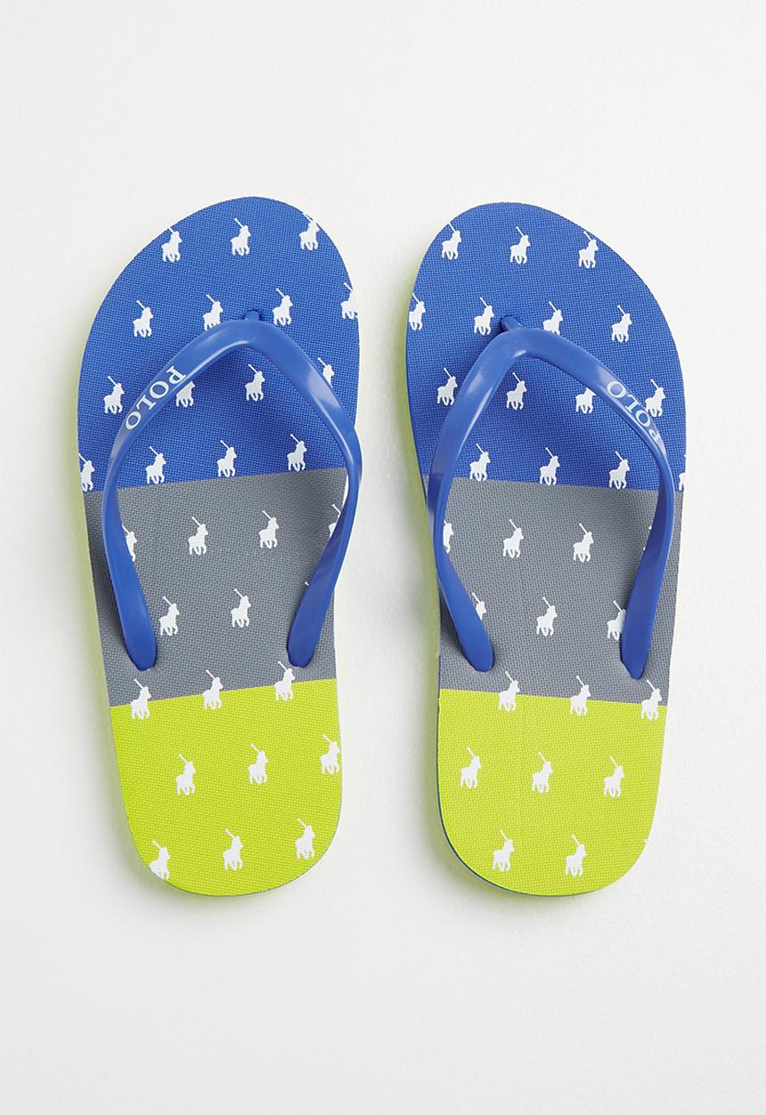 POLO - Boys carl monogram flip flop - cobalt