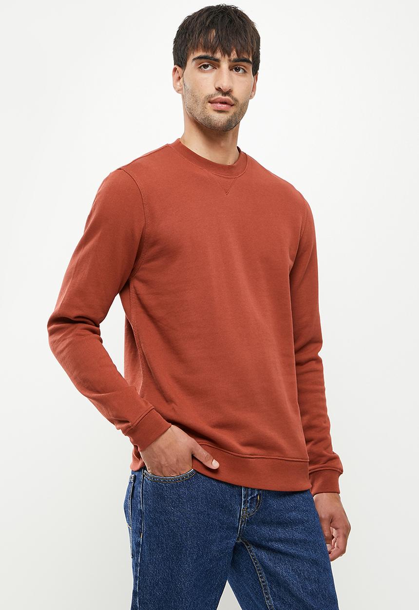 Only & Sons - Onsfred life crew neck sweat - burnt henna