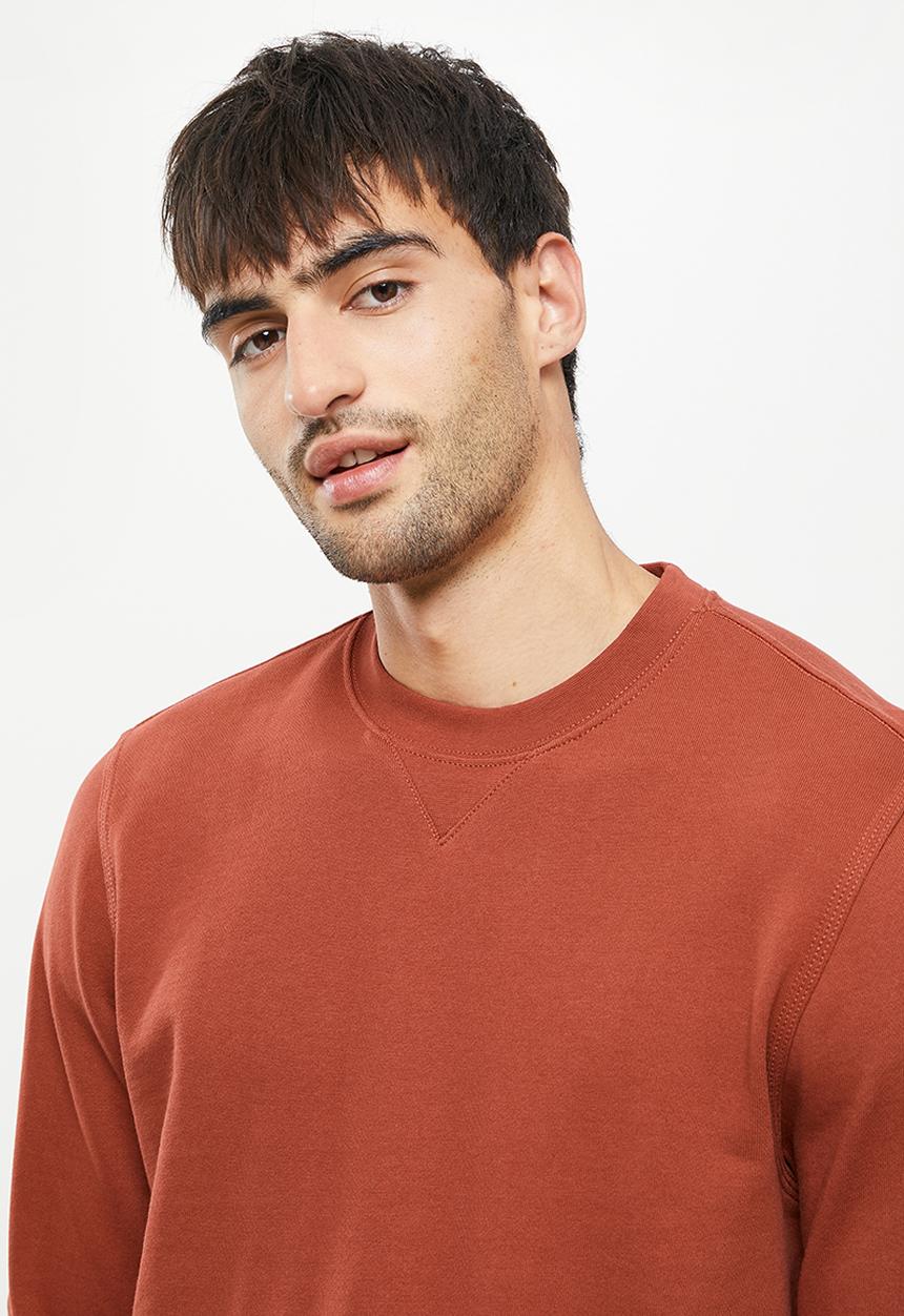 Only & Sons - Onsfred life crew neck sweat - burnt henna