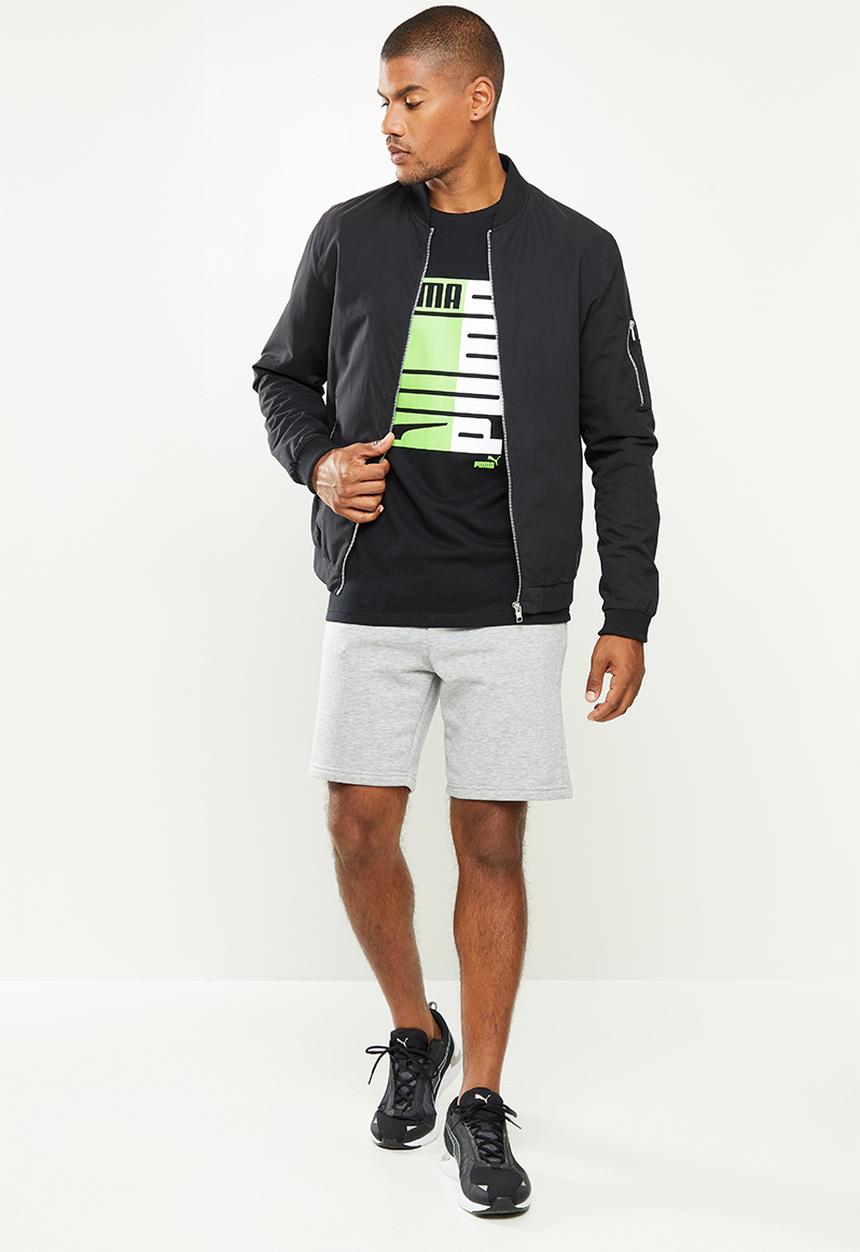 PUMA - Puma formstrip graphic tee - green & black
