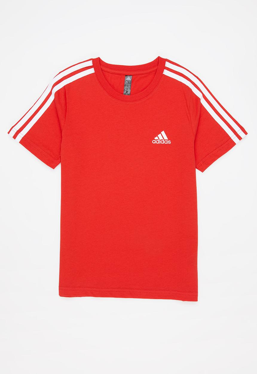 adidas Performance - 3 Stripes short sleeve tee - red