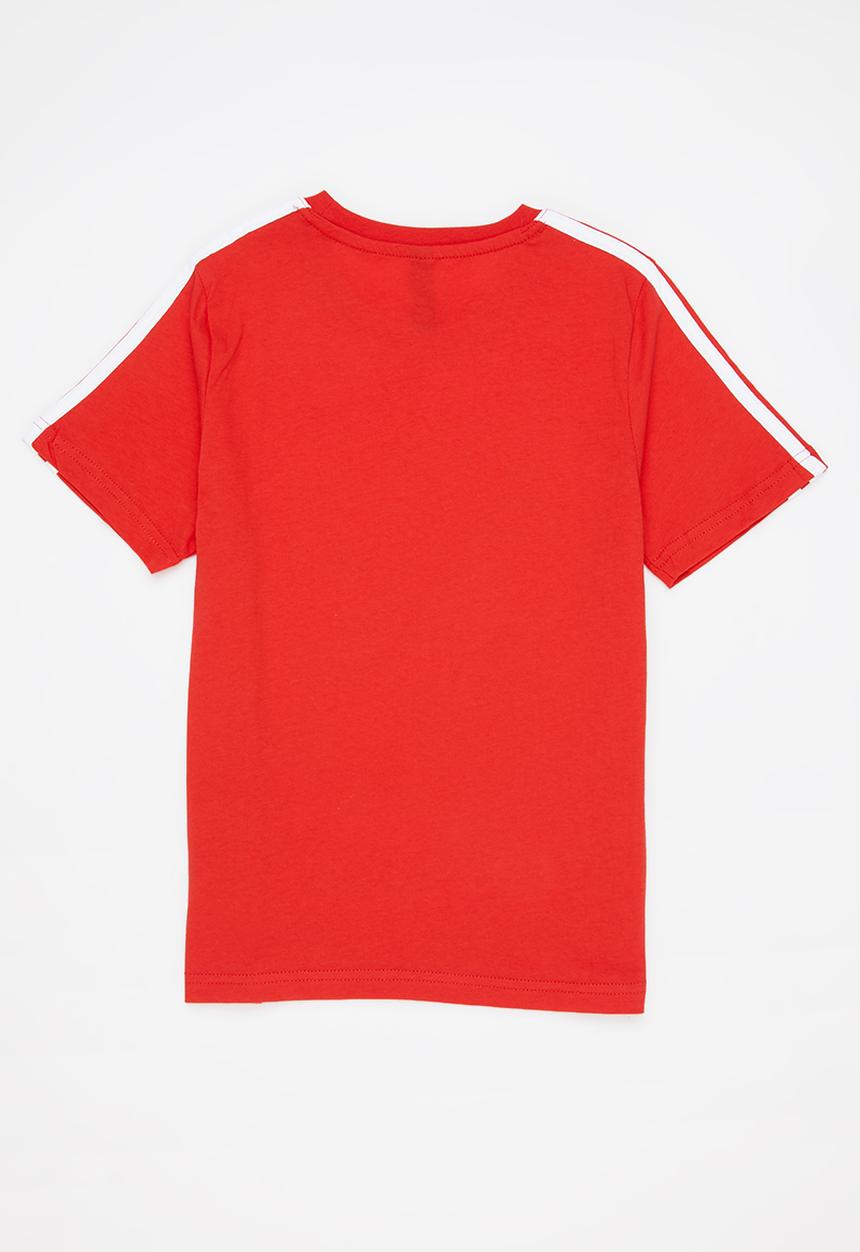 adidas Performance - 3 Stripes short sleeve tee - red