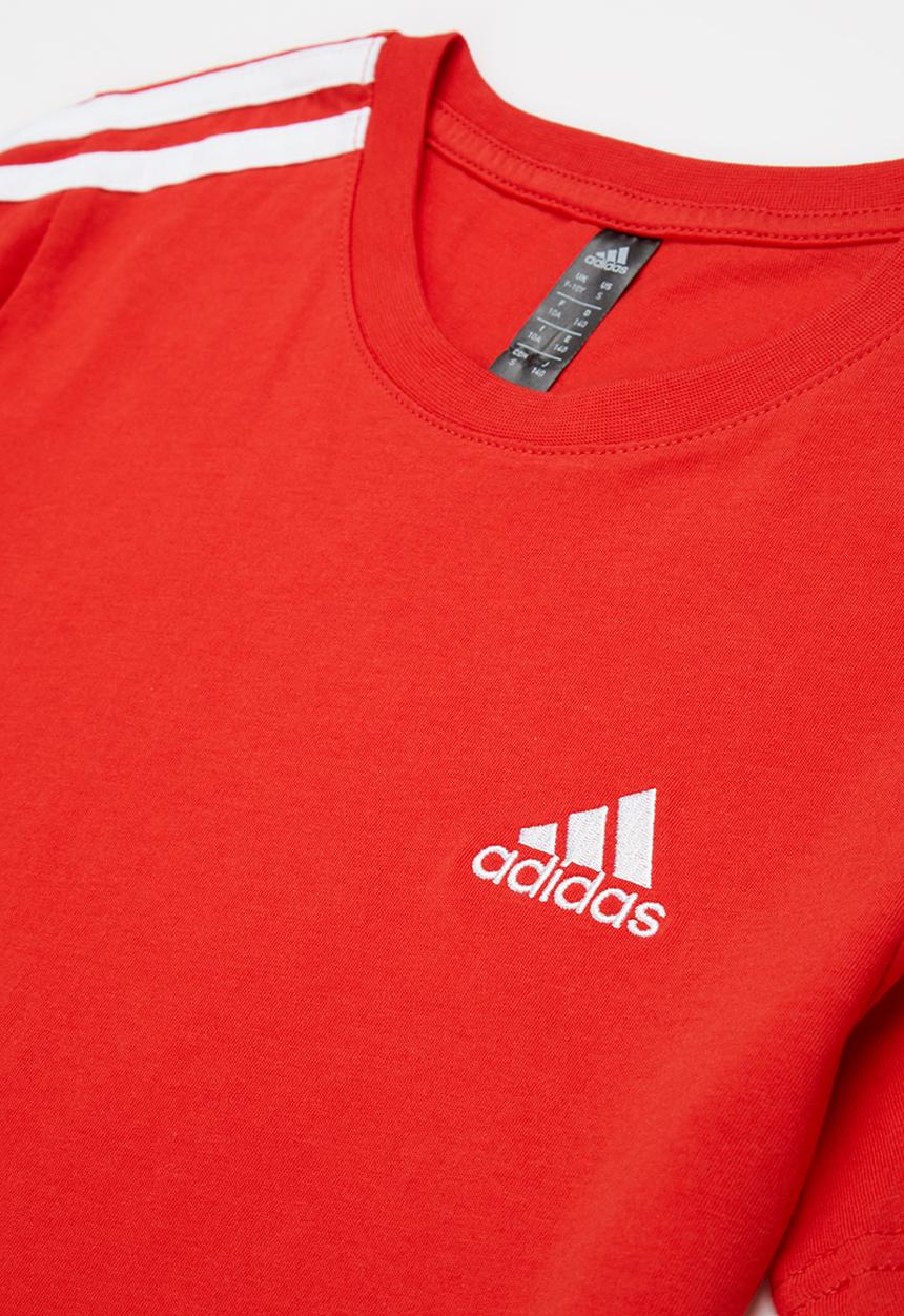 adidas Performance - 3 Stripes short sleeve tee - red
