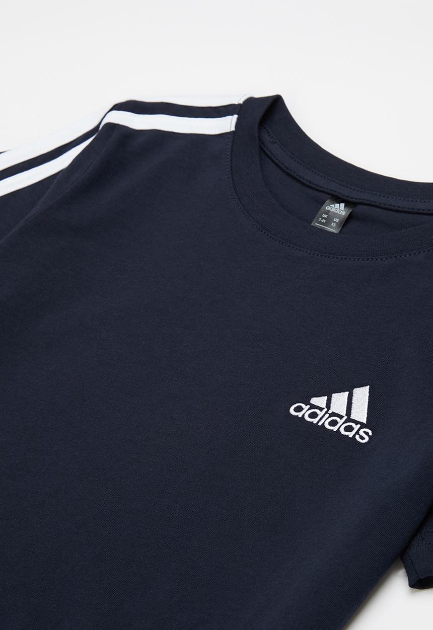 adidas Performance - 3 Stripes short sleeve tee - navy 