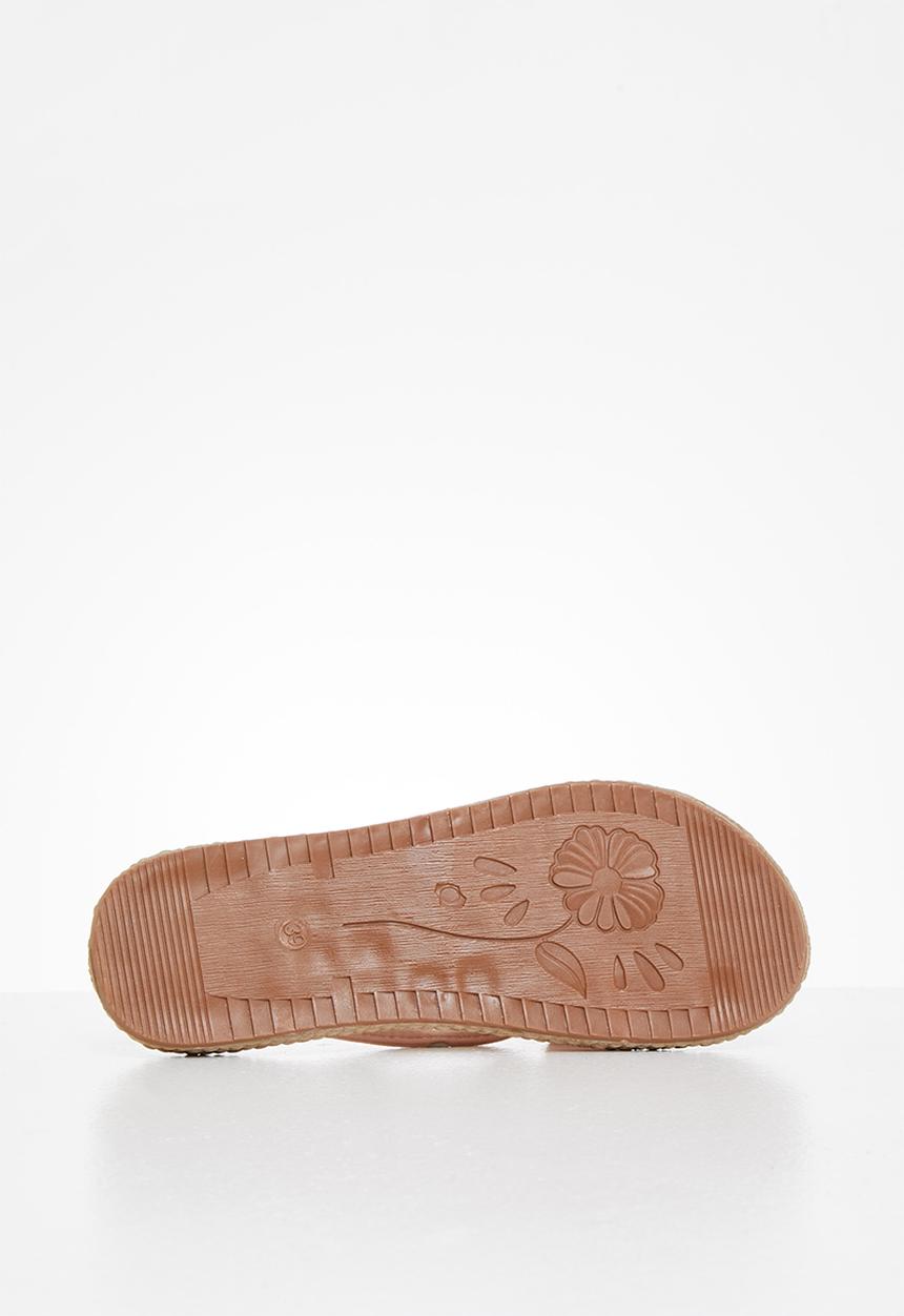 Rebel Republic - Tween girls flower flip flops - pink