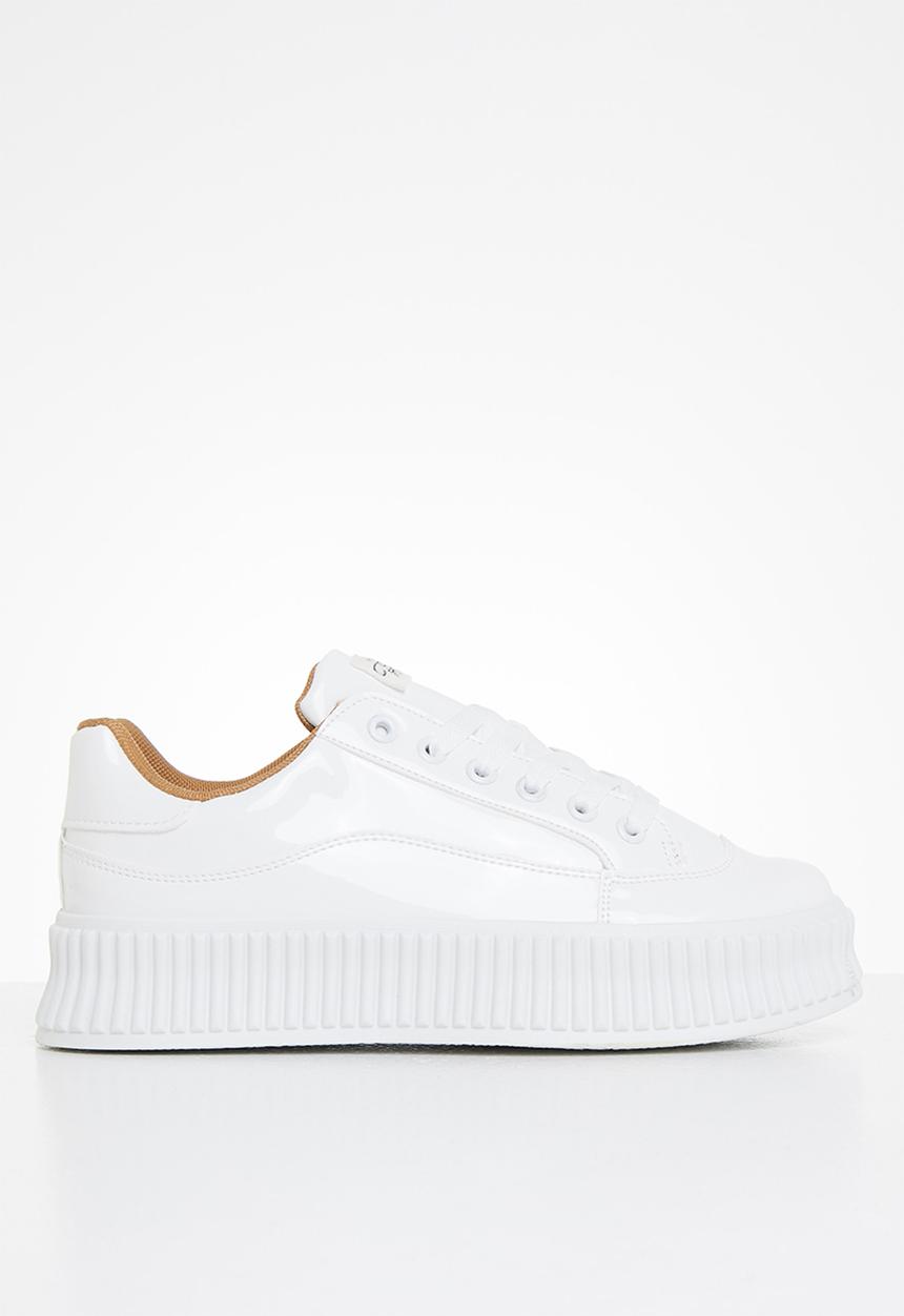 Miss Black - Kiss1 flatform sneaker - white