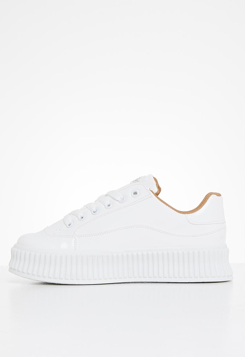 Miss Black - Kiss1 flatform sneaker - white