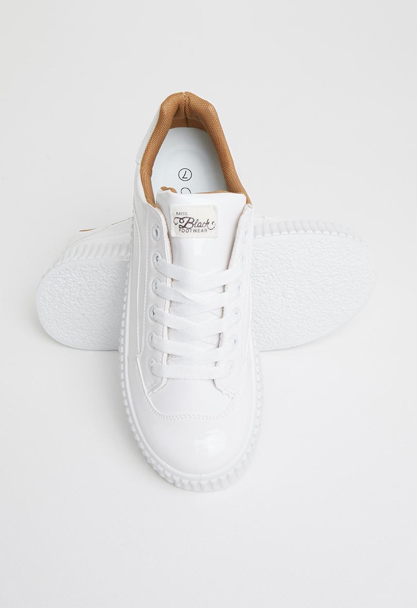 Miss Black - Kiss1 flatform sneaker - white
