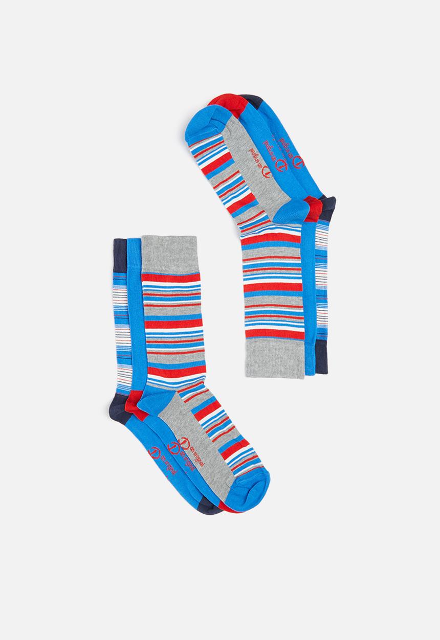Original Penguin - 3-Pack penguin mens socks stripe - multi