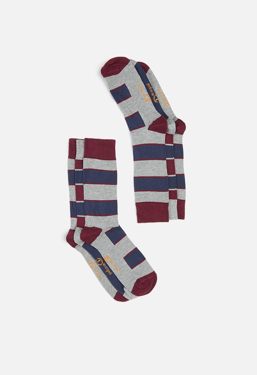 Original Penguin - 3-Pack penguin mens socks stripes - multi