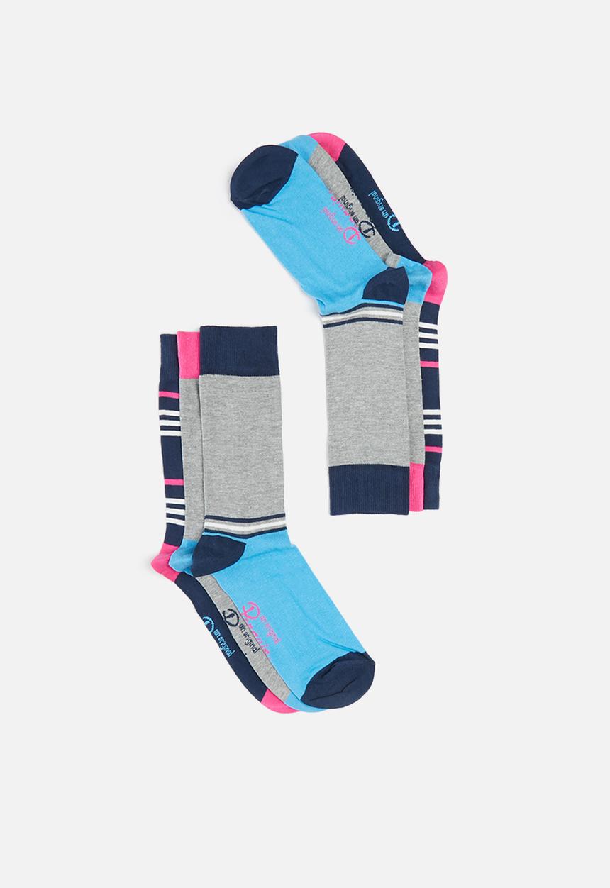 Original Penguin - 3-Pack penguin mens socks wide stripes - multi