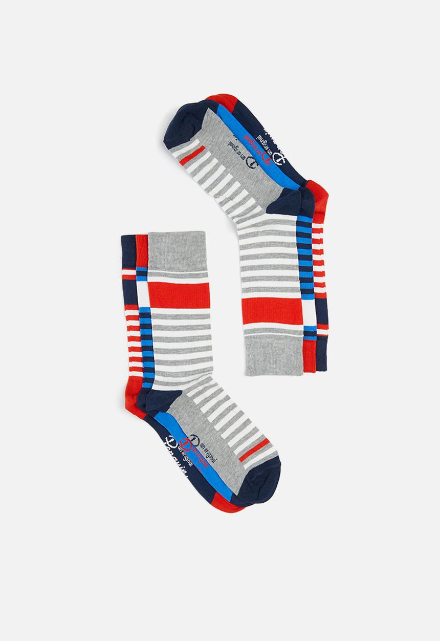 Original Penguin - 3-Pack penguin mens socks wide stripes - multi