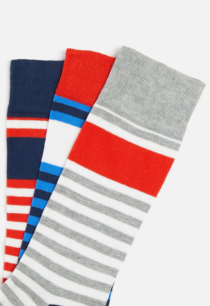 Original Penguin - 3-Pack penguin mens socks wide stripes - multi