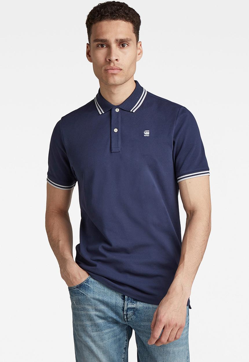 G-STAR - Dunda slim stripe polo s\s - servant blue