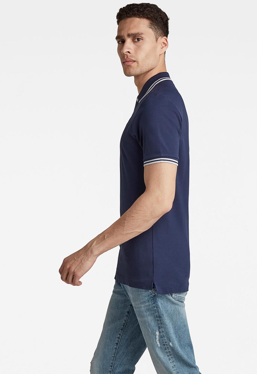 G-STAR - Dunda slim stripe polo s\s - servant blue