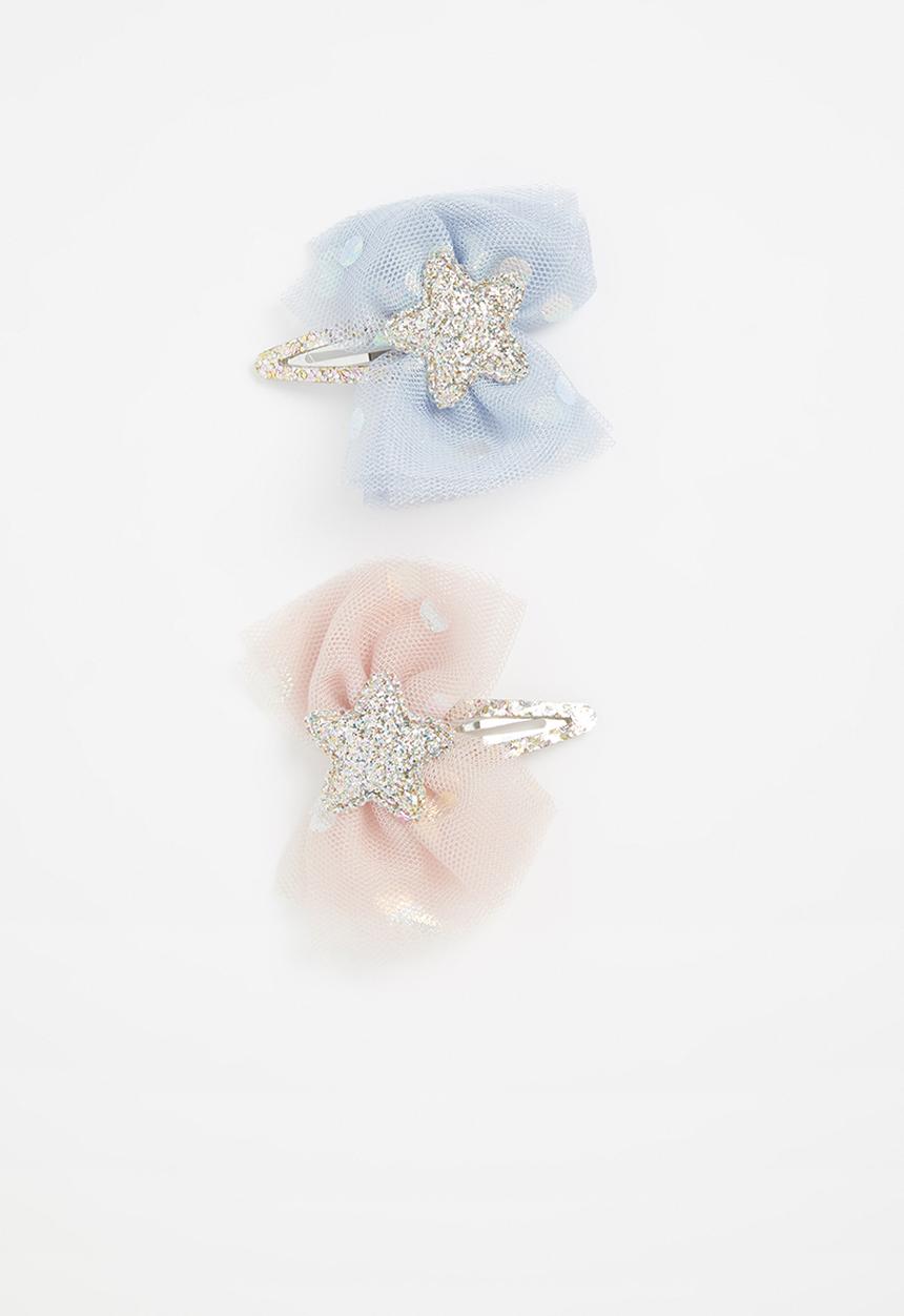 Pop Candy - 2 pack stars bows - pink & blue