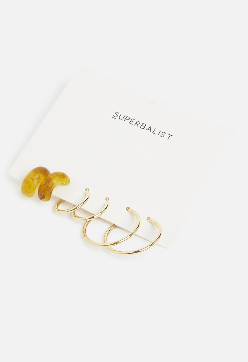 Superbalist - Ndikanda hoop earring pack- gold