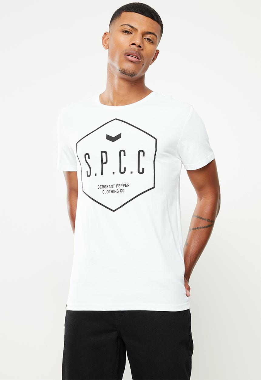 S.P.C.C - Renner regular fit straight hem, crew neck tee - white