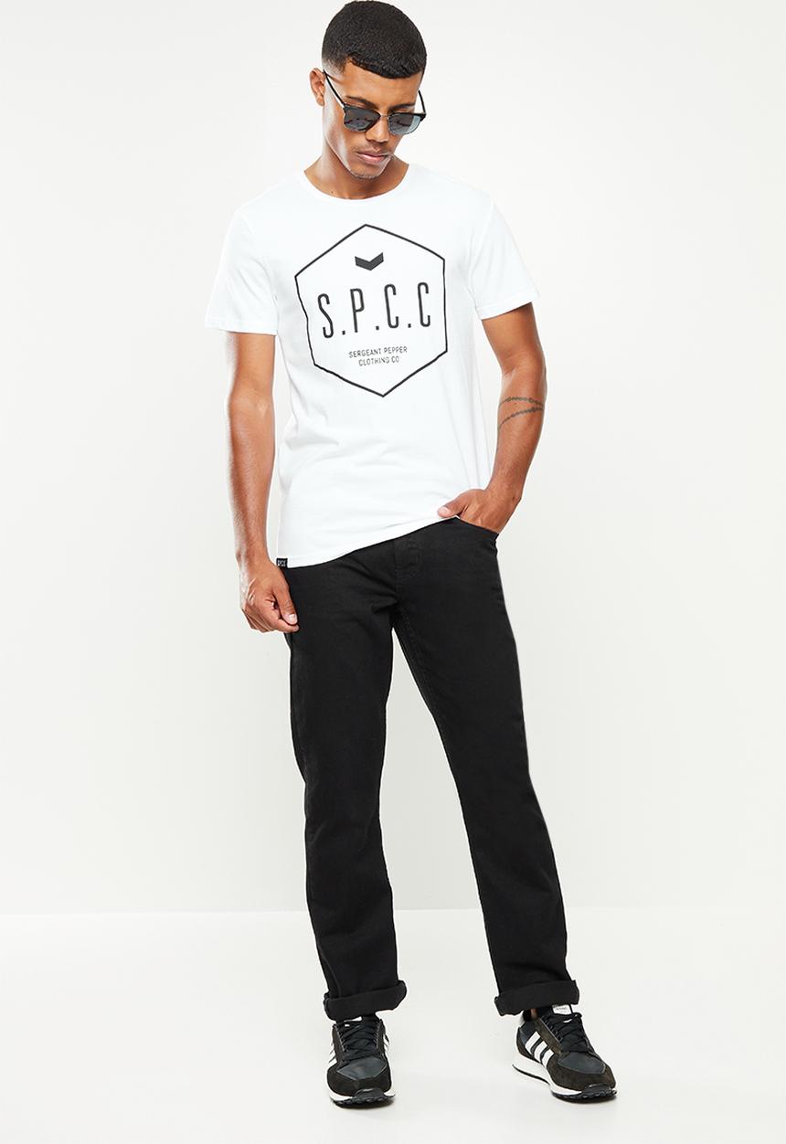 S.P.C.C - Renner regular fit straight hem, crew neck tee - white