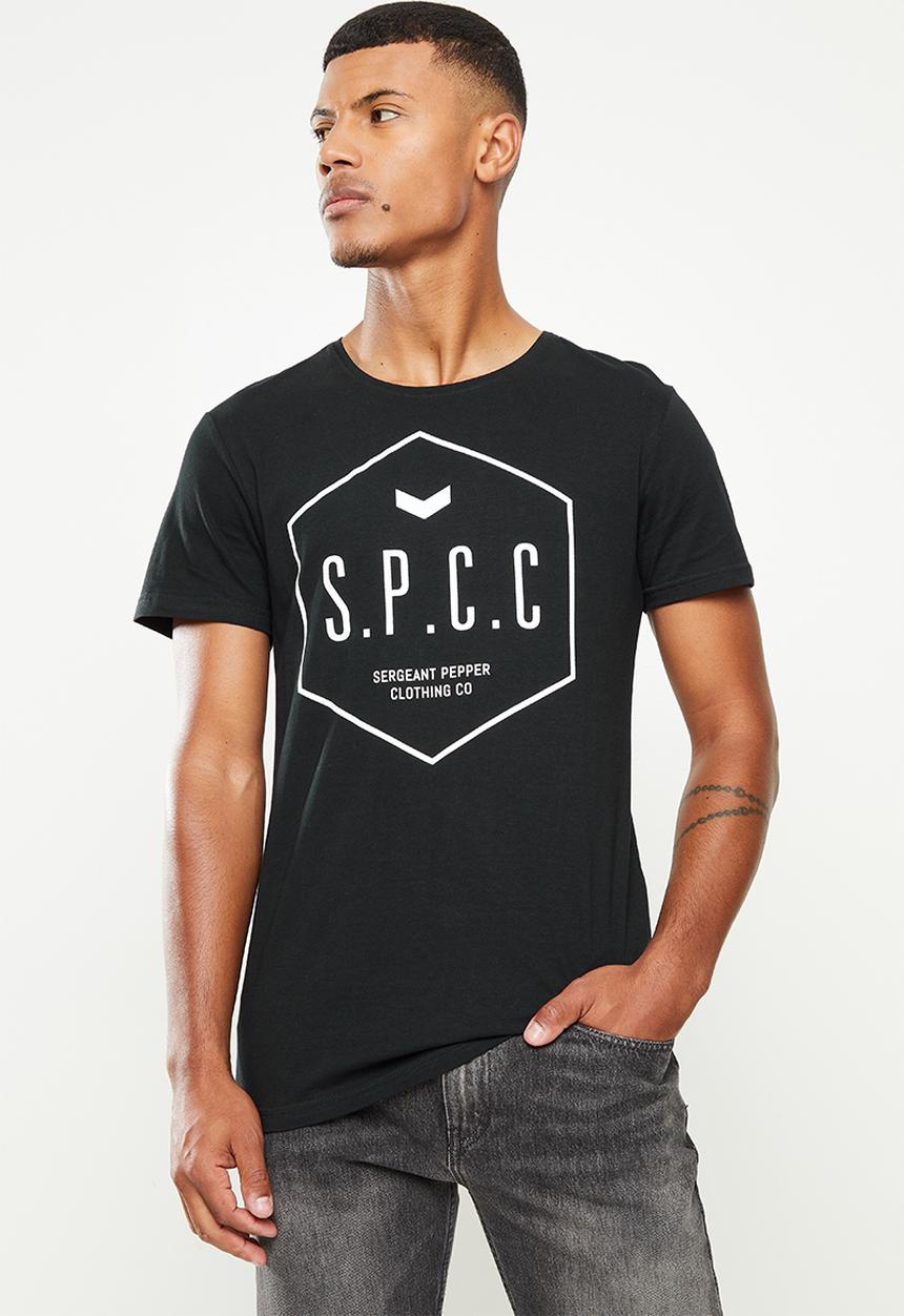 S.P.C.C - Renner regular fit straight hem, crew neck tee - black