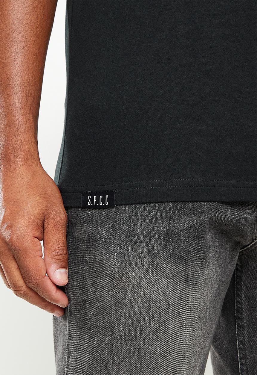 S.P.C.C - Renner regular fit straight hem, crew neck tee - black