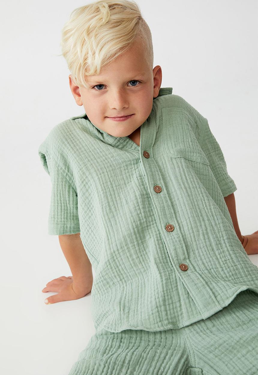 Cotton On - Resort short sleeve shirt - smashed avo