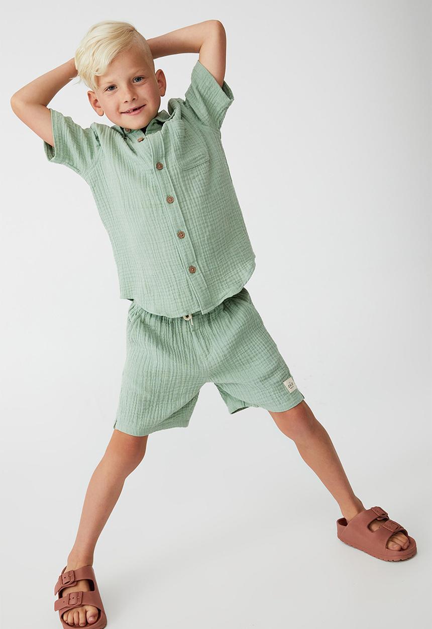 Cotton On - Resort short sleeve shirt - smashed avo
