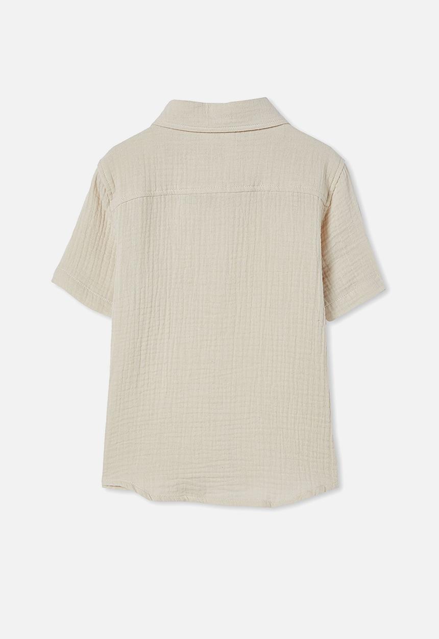 Cotton On - Resort short sleeve shirt - stone
