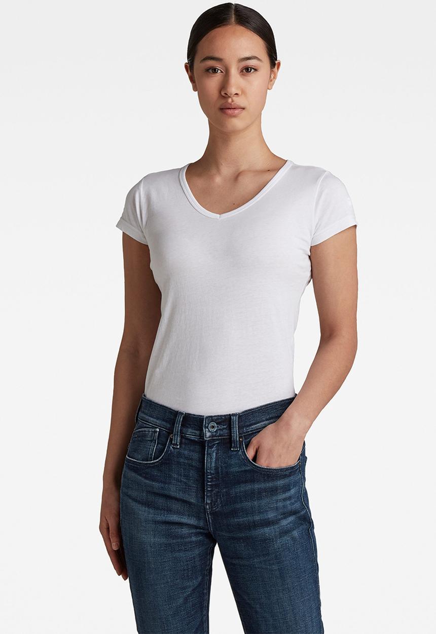 G-STAR - Eyben slim v short sleeve tee - white
