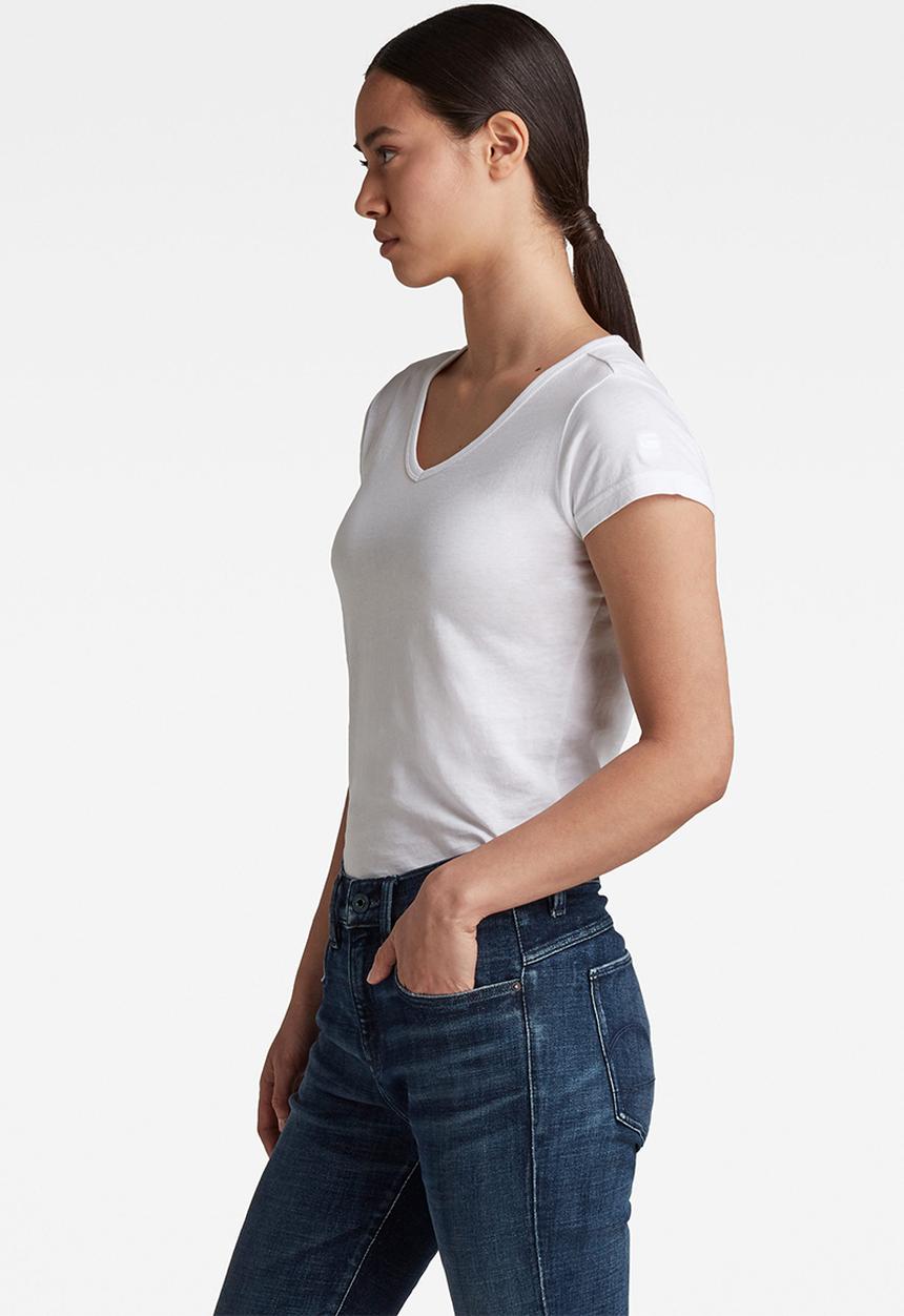 G-STAR - Eyben slim v short sleeve tee - white