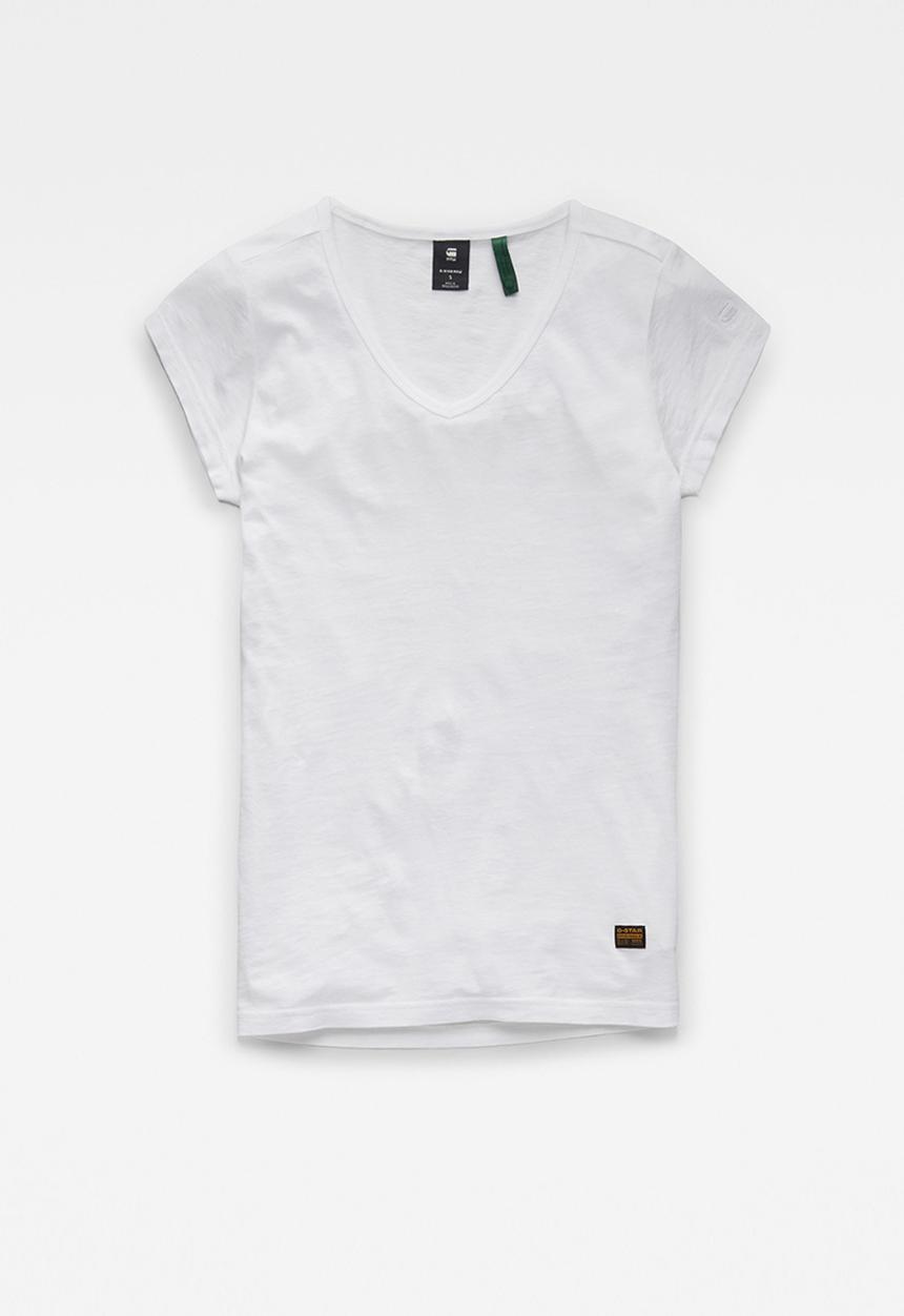 G-STAR - Eyben slim v short sleeve tee - white