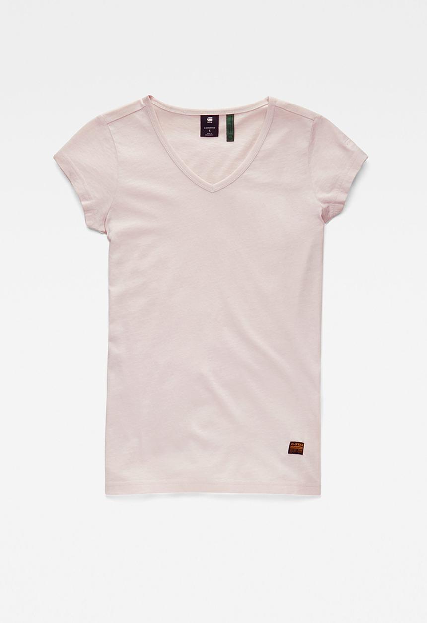 G-STAR - Eyben slim v short sleeve top - light pink