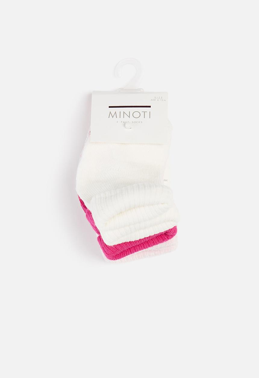 MINOTI - Girls 3 pack rubber sole socks - multi