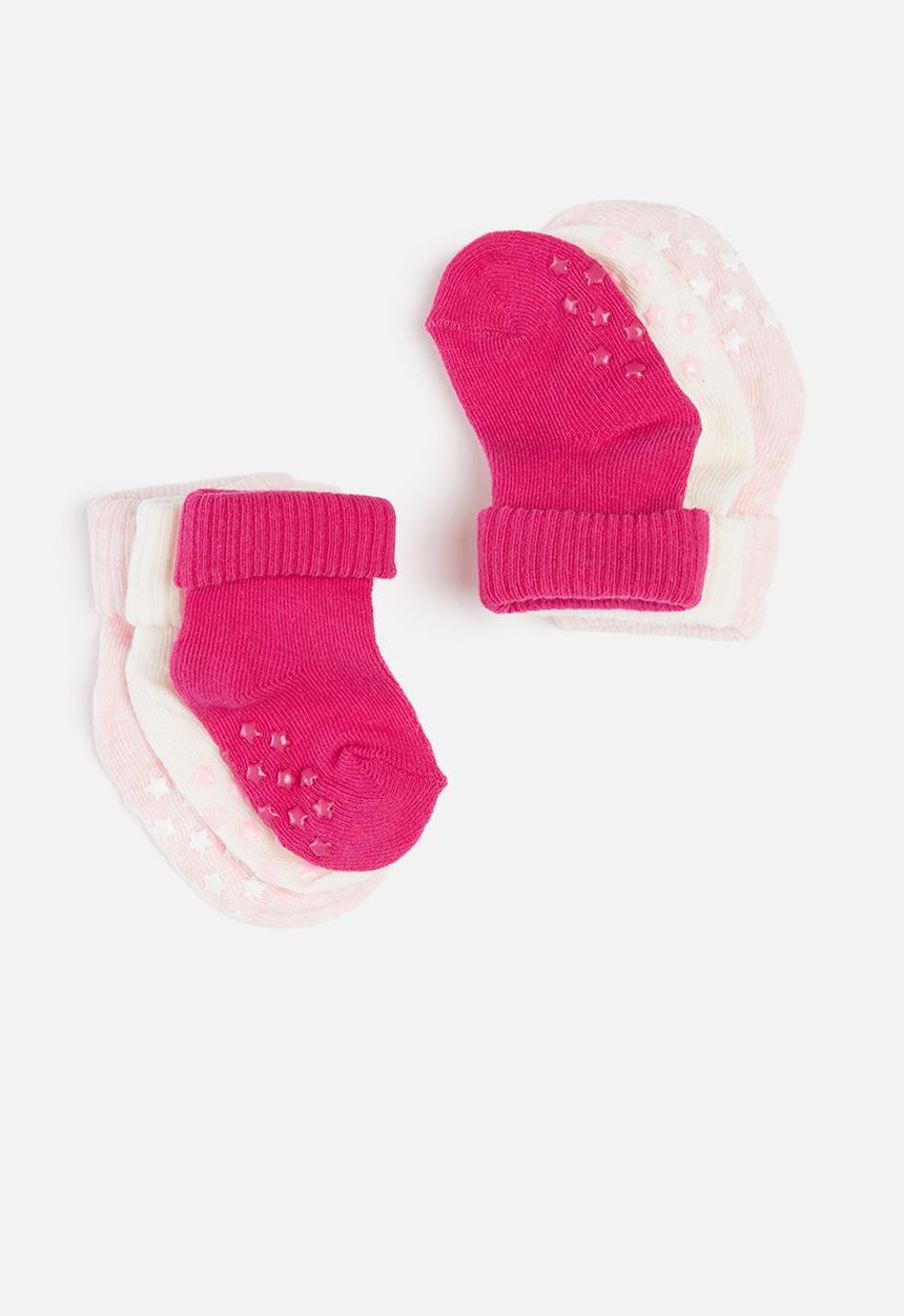 MINOTI - Girls 3 pack rubber sole socks - multi