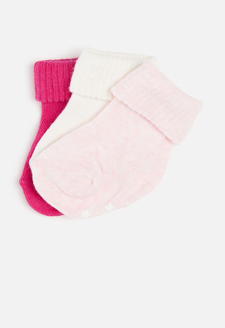 MINOTI - Girls 3 pack rubber sole socks - multi